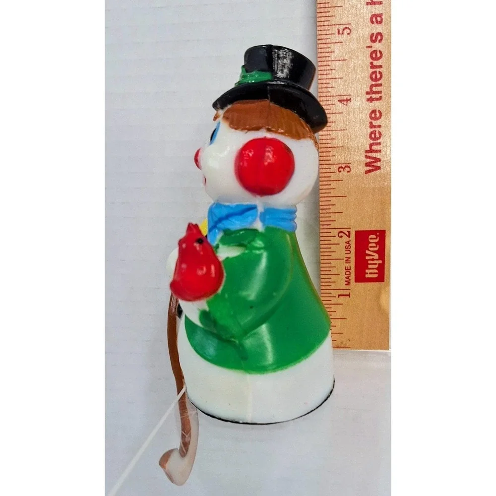 Vintage Giftco‎ Blow Mold Stocking Holder Snowman Broom Cardinal Top Hat